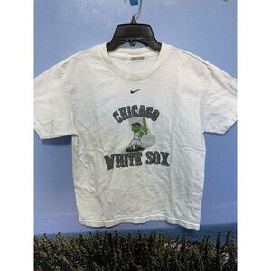 Y2K Nike Center Mini Swoosh Chicago White Sox‎ T Shirt Vintage Youth L Boys